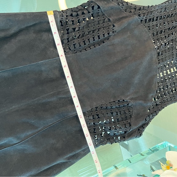 NEW with defect Fancy James Black Women Leather Suede Sleeveless Jumpsuit Size M - Picture 13 of 16